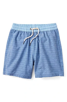 Fair Harbor Kids' Bayberry Wave Print Water Repellent Swim Trunks Blue Waves at Nordstrom