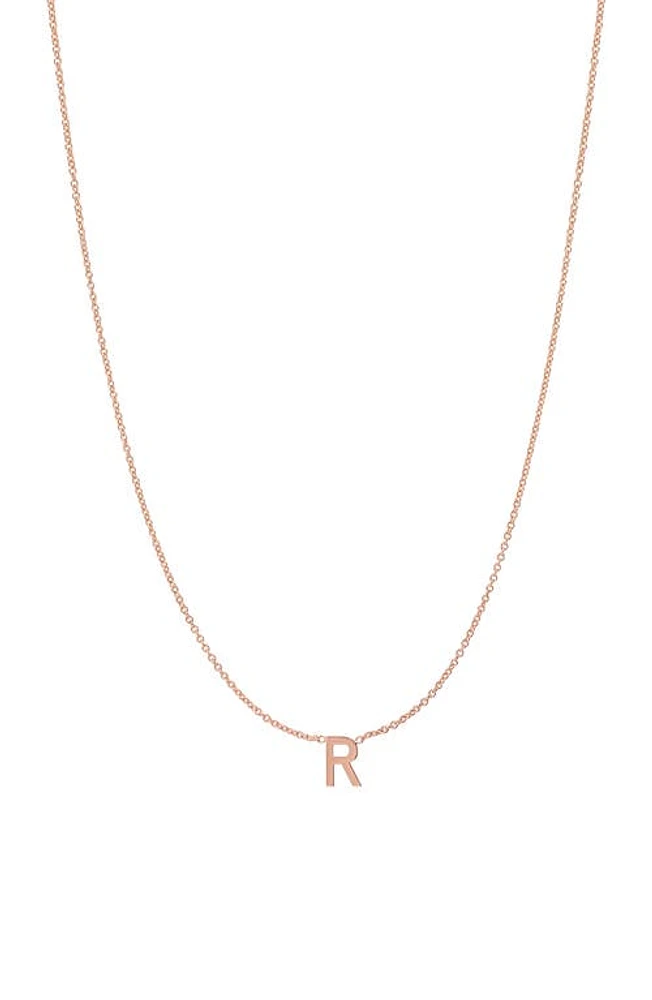 BYCHARI Initial Pendant Necklace in 14K Rose Gold-R at Nordstrom