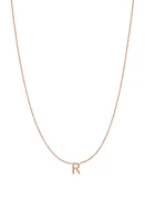 BYCHARI Initial Pendant Necklace in 14K Rose Gold-R at Nordstrom