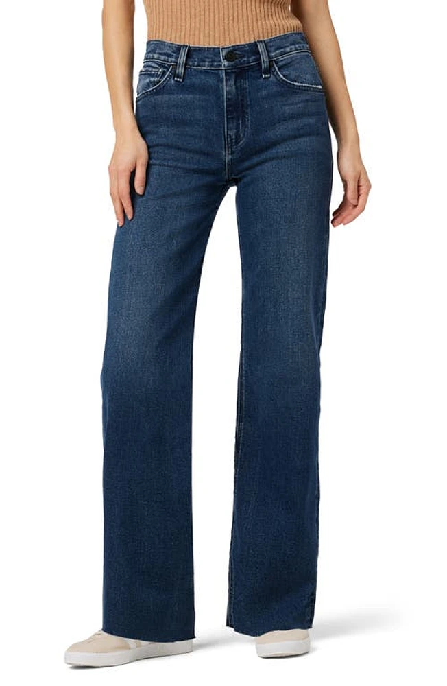 Hudson Jeans Rosie Raw Hem High Waist Ankle Wide Leg North Fork at Nordstrom,