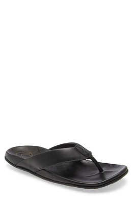 OluKai 'Auinala Flip Flop Black/Black at Nordstrom,