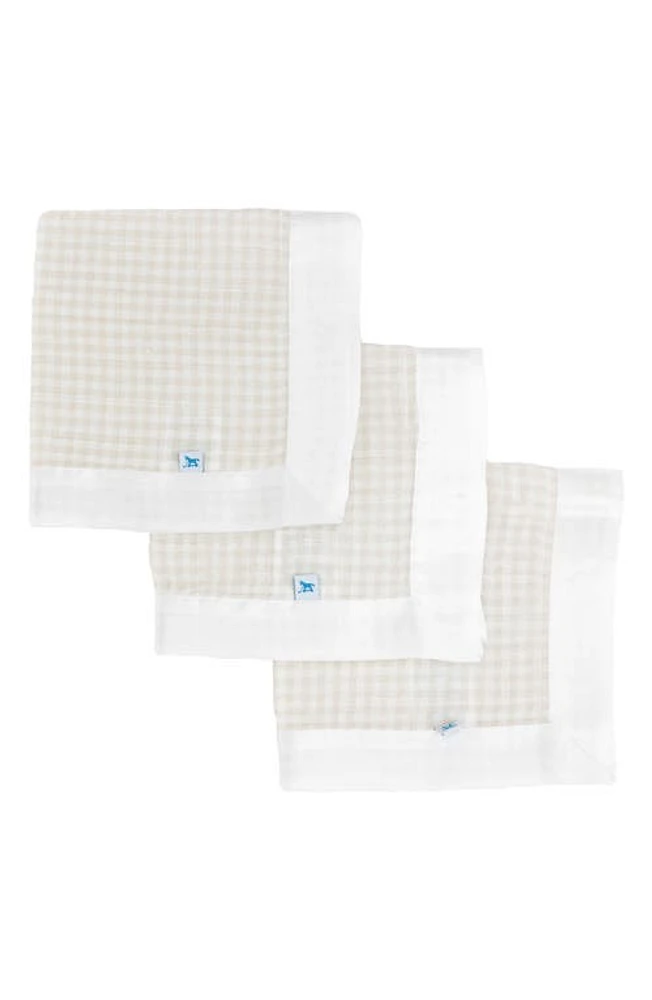 little unicorn 3-Pack Print Cotton Muslin Blankets in Tan Gingham at Nordstrom