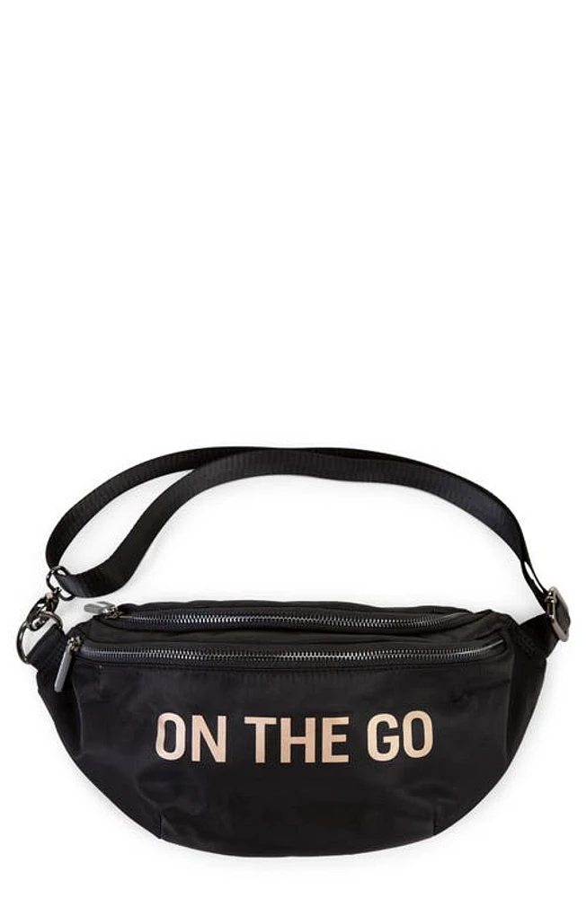 CHILDHOME On The Go Water Repellent Belt Bag in Black/gold at Nordstrom