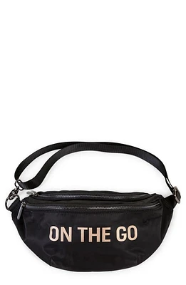 CHILDHOME On The Go Water Repellent Belt Bag in Black/gold at Nordstrom