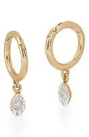 Monica Vinader Diamond Teardrop Mini Huggie Hoop Earrings in 14Kt Solid Gold at Nordstrom