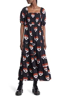 Dressed Lala Smocked Maxi Dress Black Tigress at Nordstrom,