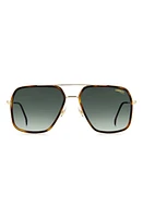 Carrera Eyewear 59mm Gradient Rectangle Aviator Sunglasses in Havana Gold /Green at Nordstrom