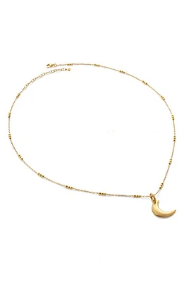 Monica Vinader Crescent Moon Pendant Necklace in 18Ct Gold Vermeil at Nordstrom