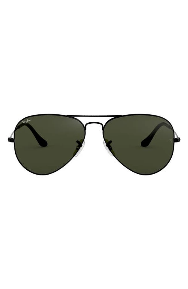 Ray-Ban 58mm Aviator Sunglasses in Black at Nordstrom