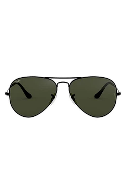 Ray-Ban 58mm Aviator Sunglasses in Black at Nordstrom