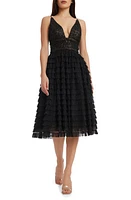 Dress the Population Becca Sequin & Tulle Tiered Black at Nordstrom,