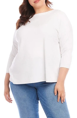 Karen Kane Boat Neck Hemp Blend Top Off White at Nordstrom,