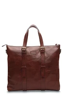 Bosca Brenta Leather Tote in Dark Brown at Nordstrom