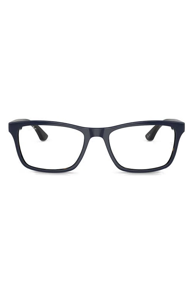 Ray-Ban Unisex 53mm Rectangular Optical Glasses in Blue at Nordstrom