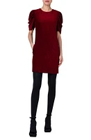 Akris punto Puff Sleeve Corduroy Shift Dress 069 Garnet at Nordstrom,