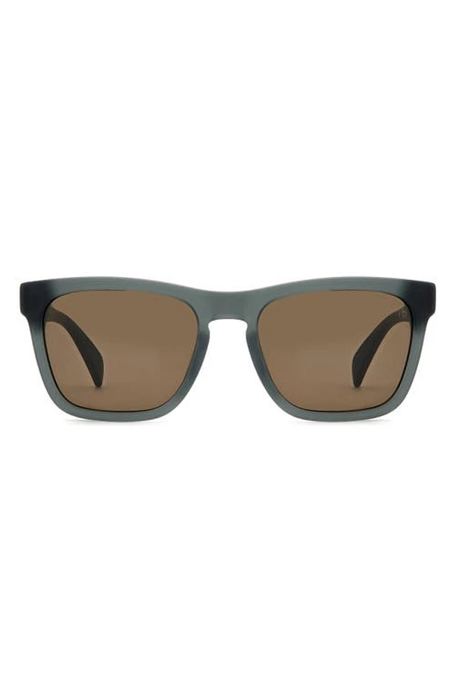 rag & bone 54mm Rectangular Sunglasses in Matte Grey/Brown at Nordstrom