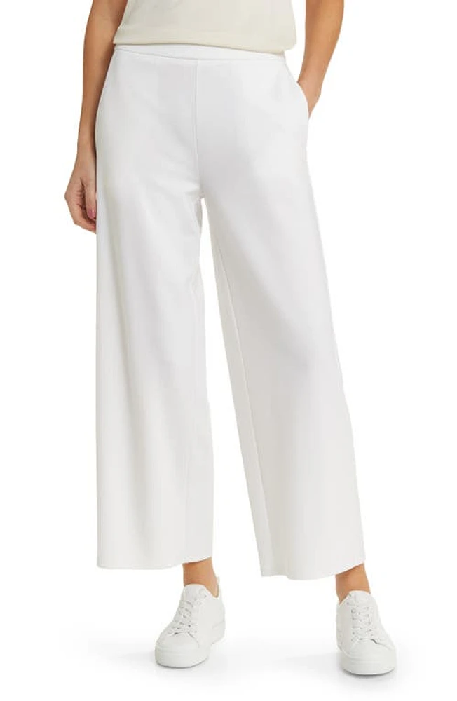 Eileen Fisher High Waist Wide Leg Ponte Pants Ivory at Nordstrom,