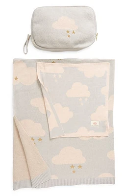 Pink Lemonade Dreamy Clouds Organic Cotton Baby Blanket & Travel Pouch Set in Baby Pink at Nordstrom