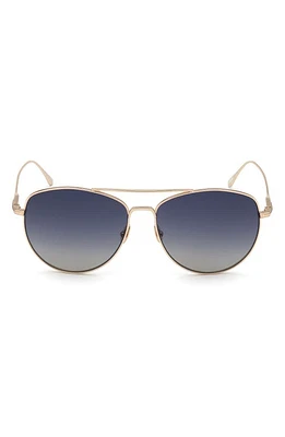 TOM FORD Milla 59mm Gradient Aviator Sunglasses in Gold Blue at Nordstrom