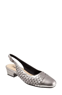 Trotters Dea Woven Slingback Pump Pewter at Nordstrom,