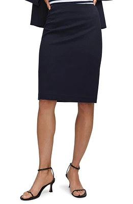 MANGO Knit Pencil Skirt Dark Navy at Nordstrom,