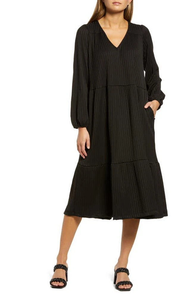 Lost + Wander Night after Night Long Sleeve Rib Dress in Black at Nordstrom, Size X-Small