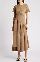 FRAME Asymmetric Tiered Ruffle Knit Dress at Nordstrom,