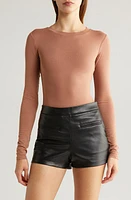 AFRM Carson Knit Bodysuit Raw Umber at Nordstrom,