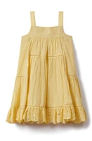 Reiss Kids' Nettie Sr. Tiered Cotton Eyelet Sundress Yellow at Nordstrom,