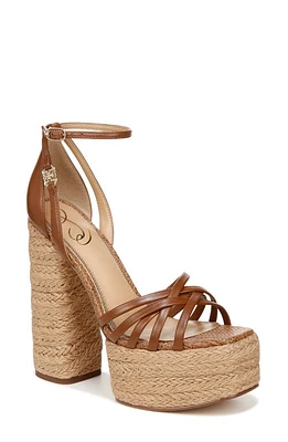 Sam Edelman Kade Ankle Strap Espadrille Platform Sandal Rich Cognac at Nordstrom,