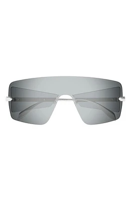 Alexander McQueen 99mm Oversize Mask Sunglasses in Silver at Nordstrom