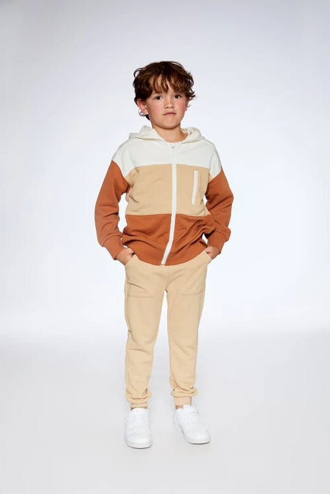 Deux Par Deux Boy's French Terry Hooded Cardigan Spicy Brown at Nordstrom