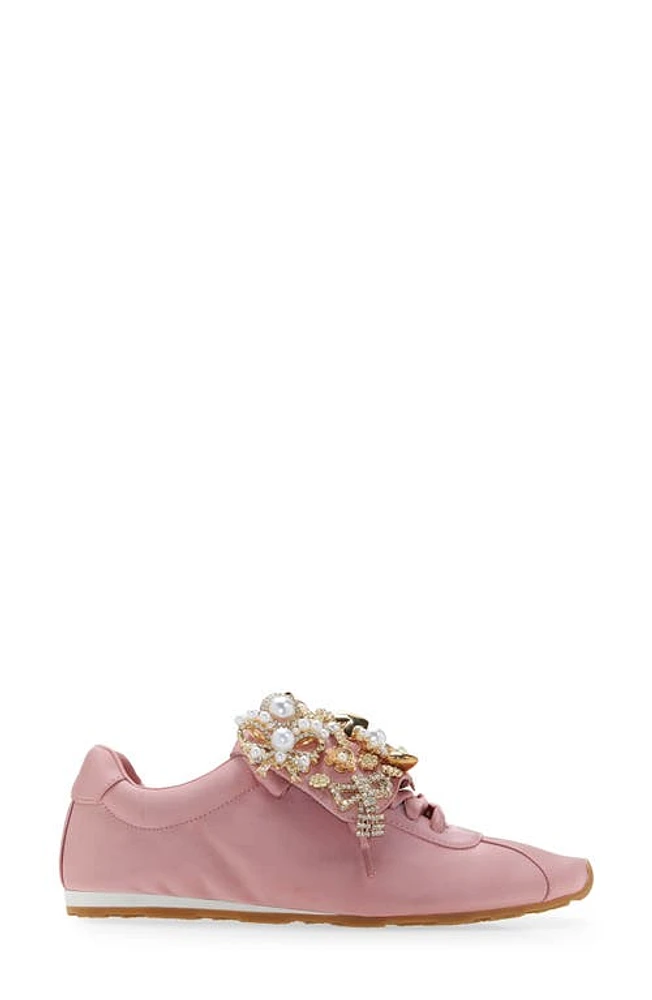 Jeffrey Campbell Shelter Embellished Sneaker Pink Satin Combo at Nordstrom,