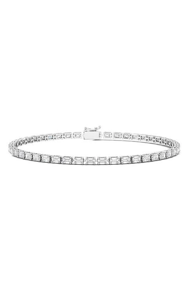 HauteCarat Emerald Cut Lab Created Diamond Tennis Bracelet in 6.69 Ctw Gold at Nordstrom