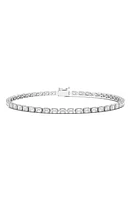 HauteCarat Emerald Cut Lab Created Diamond Tennis Bracelet in 6.69 Ctw Gold at Nordstrom