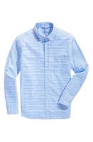 vineyard vines Classic Fit On-The-Go brrrº Gingham Button-Down Shirt Blue at Nordstrom,