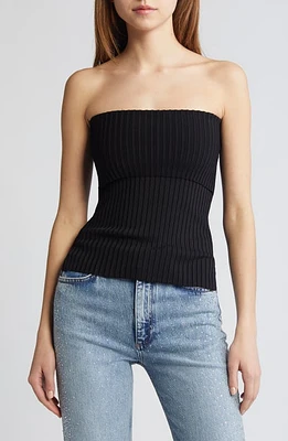 rag & bone Kaela Rib Sweater Tube Top in Black at Nordstrom, Size Large