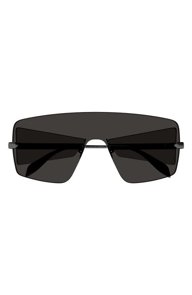 Alexander McQueen 99mm Oversize Mask Sunglasses in Ruthenium at Nordstrom