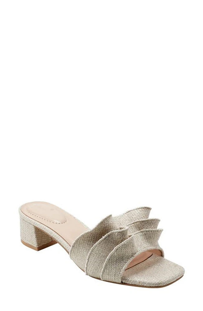 Bandolino Rista Metallic Ruffle Slide Sandal at Nordstrom,