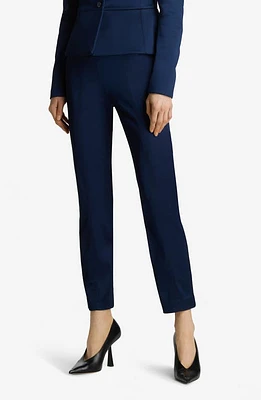 St. John Collection Italian Stretch Satin Ankle Pants Royal Blue at Nordstrom,