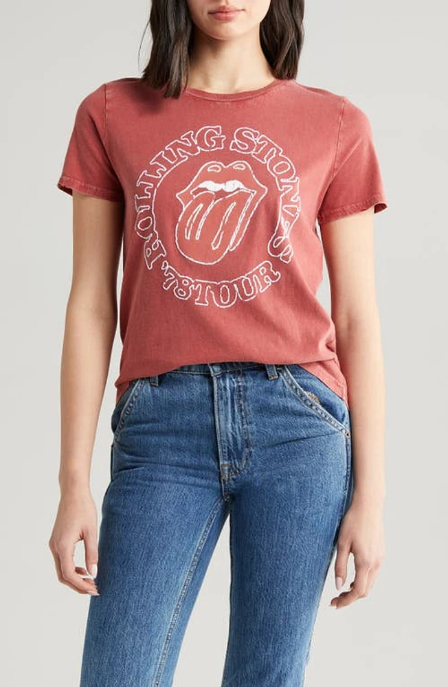 Lucky Brand Rolling Stones '78 Tour Cotton Graphic T-Shirt in Brick Red at Nordstrom, Size X-Small