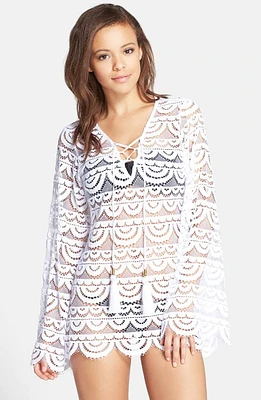 PQ SWIM Noah Bell Sleeve Cover-Up Water Lily at Nordstrom,