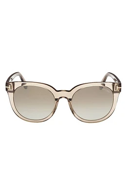 TOM FORD Moira 53mm Gradient Butterfly Sunglasses in Transparent Oyster/Brown Blue at Nordstrom