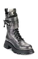 DKNY Sava Combat Boot in Dark Gunmetal at Nordstrom, Size 8