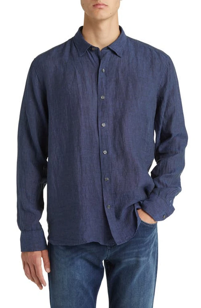 34 Heritage Linen Chambray Button-Up Shirt Indigo at Nordstrom,