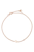 BYCHARI Initial & Diamond Bracelet in 14K Rose Gold-U at Nordstrom