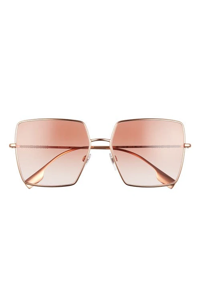 burberry 58mm Square Sunglasses in Rose Gold/Gradient Pink at Nordstrom