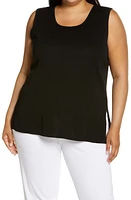 Ming Wang Scoop Neck Tank in Black at Nordstrom, Size 3X