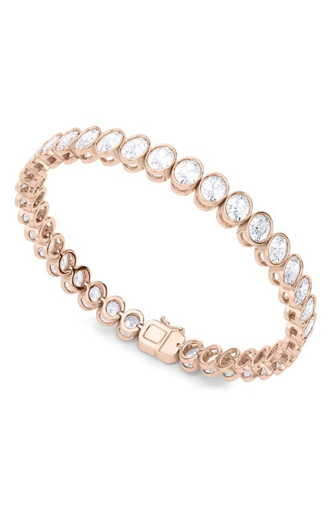 HauteCarat Oval Cut Lab Created Diamond Tennis Bracelet in 18K Rose Gold at Nordstrom