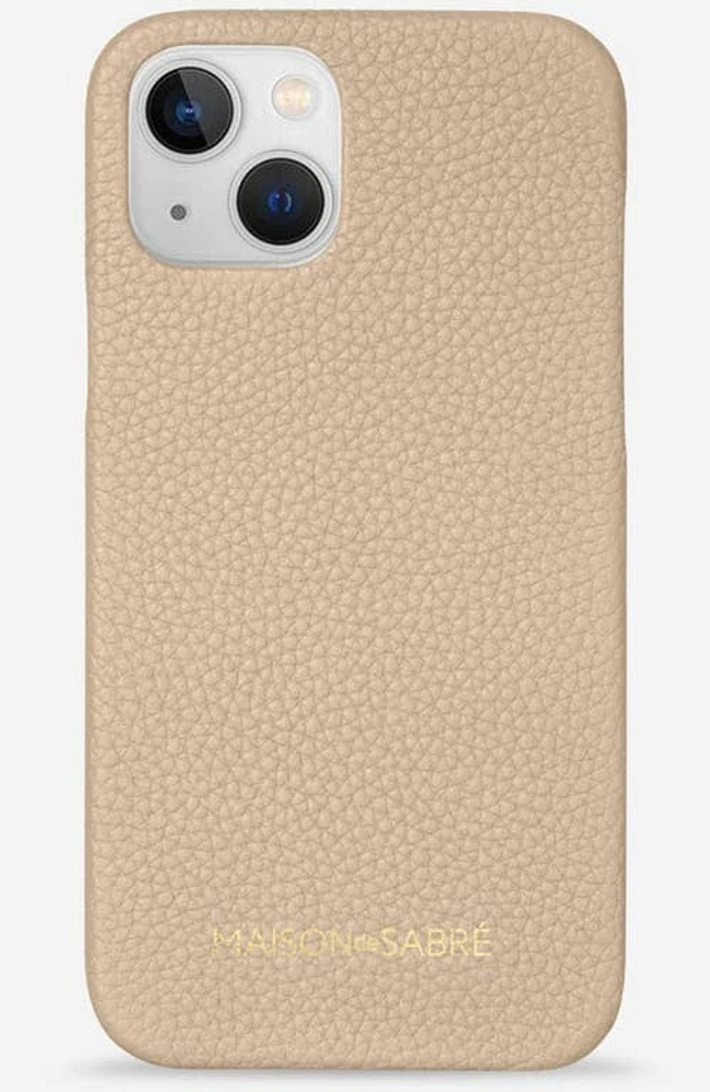 MAISON de SABRÉ Leather Phone Case in Saharan Nude at Nordstrom, Size Iphone 13